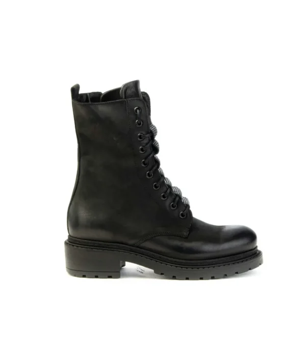 Anfibio Metissè MA964 in Nabuk Nero con Lacci Strass Donna