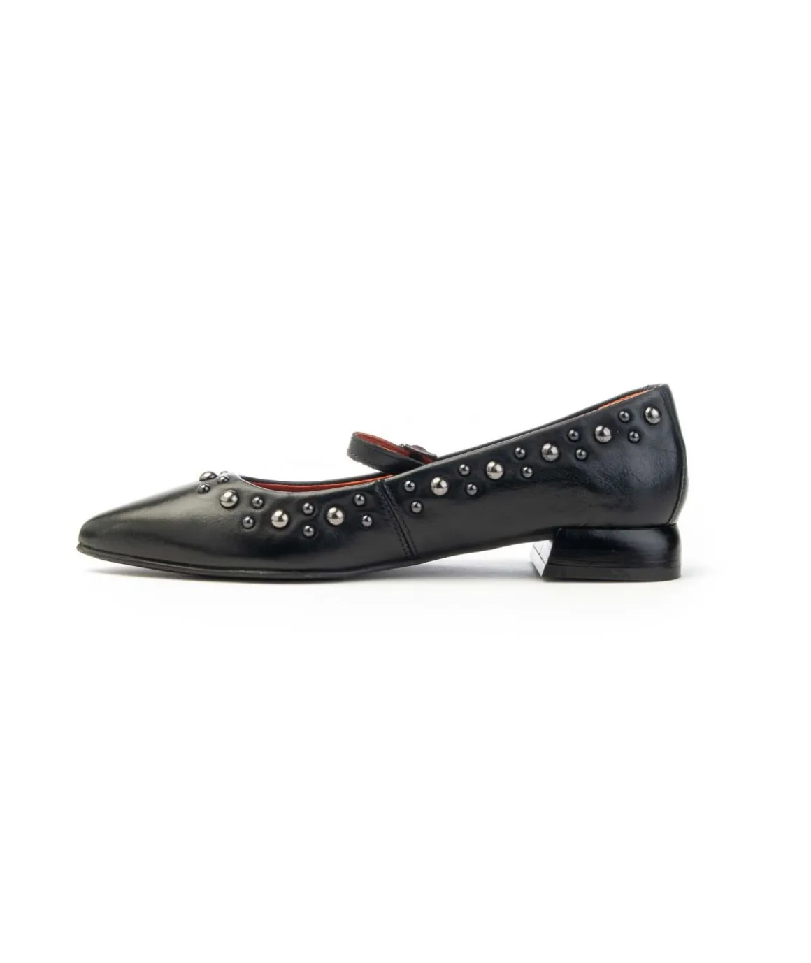 ballerina_mjus_t_in_pelle_3.webp Ballerina Mjus T98108 in pelle nera con borchie e cinturino Donna