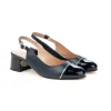 Cinzia Valle slingback in nappa con puntale in vernice blu 9977 Donna