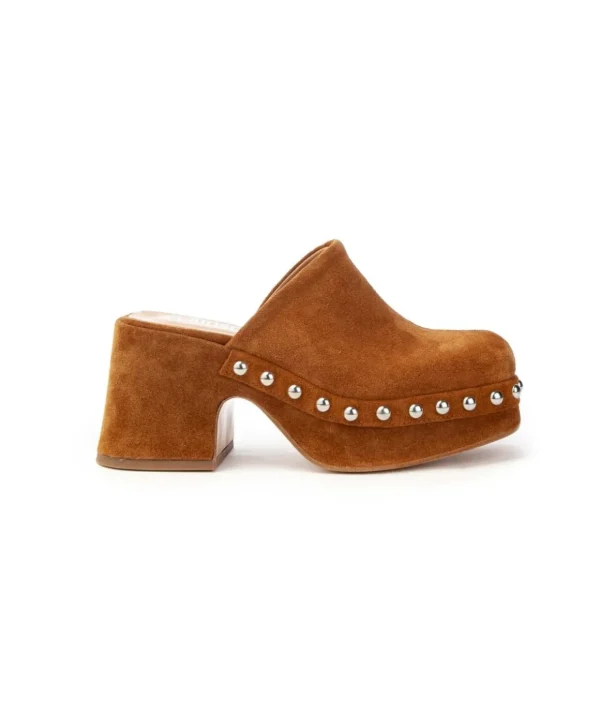 Curiosité sabot 2285 in camoscio con borchie donna