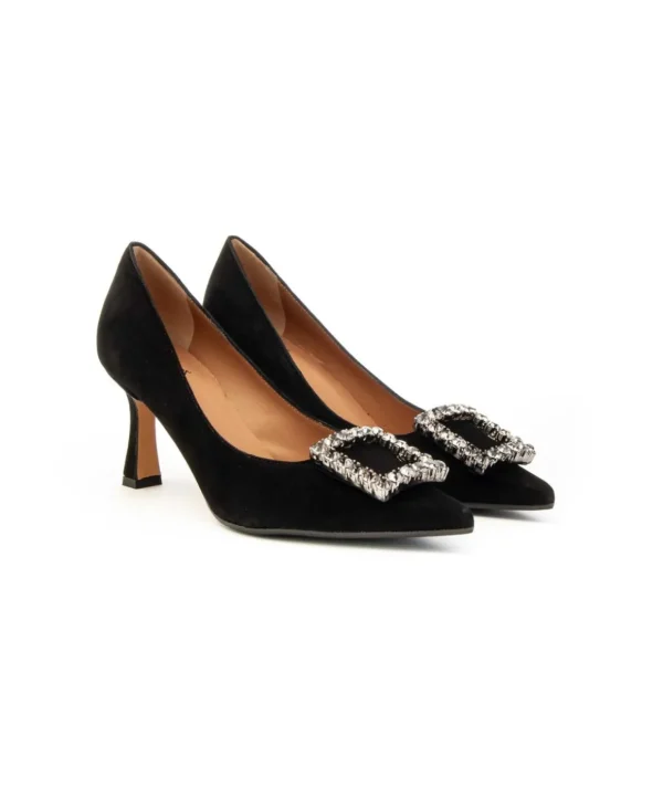 Decolte' pumps Roberto Festa Lilly camoscio e accessorio Bijoux