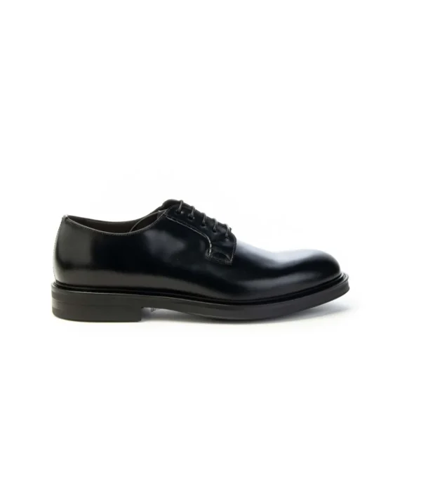 Derby Green George in Pelle Spazzolata Nero Uomo