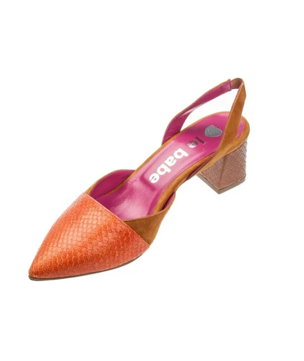 LE BABE 1259 SLINGBACK STAMPA PITONE 5CM