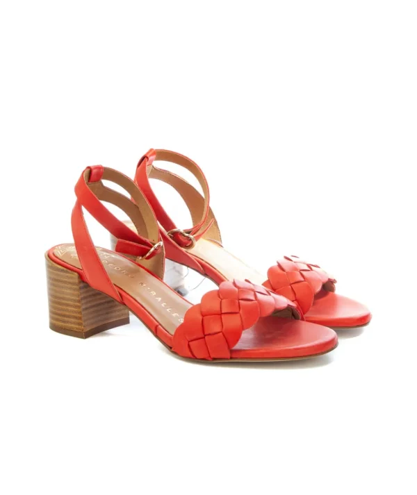 Sandalo con fascia intrecciata e tacco 6 cm Pedro Miralles 17156 Donna