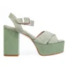 Sandalo con Plateau 9 cm camoscio 8121 T90 Donna