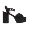 Sandalo con Plateau 9 cm camoscio 8121 T90 Donna