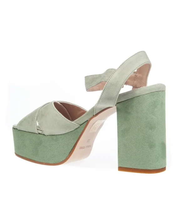 Sandalo con Plateau 9 cm camoscio 8121 T90 Donna