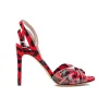 Sandalo con tacco 9 cm in tessuto ghepardato Alberto Gozzi Animalier Donna