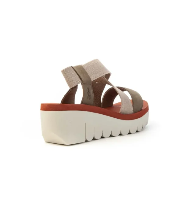 Sandalo fasce incrociate con zeppa 6 cm Fly London YABI922FLY Donna