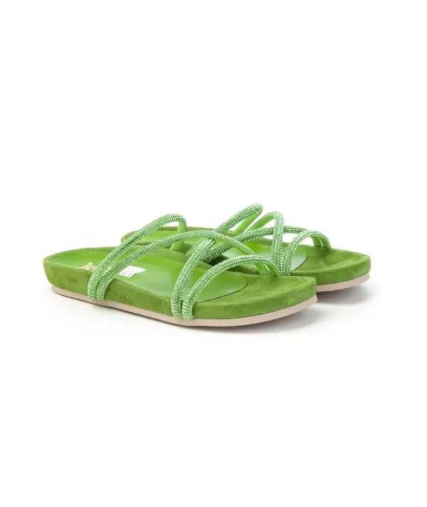 Sandalo in camoscio con strass Kess 24747
