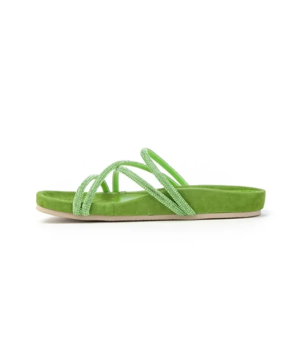 Sandalo in camoscio con strass Kess 24747
