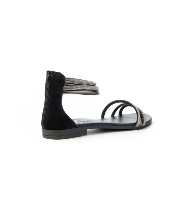 Sandalo in camoscio con cinturino strass 18+ 8547 Donna