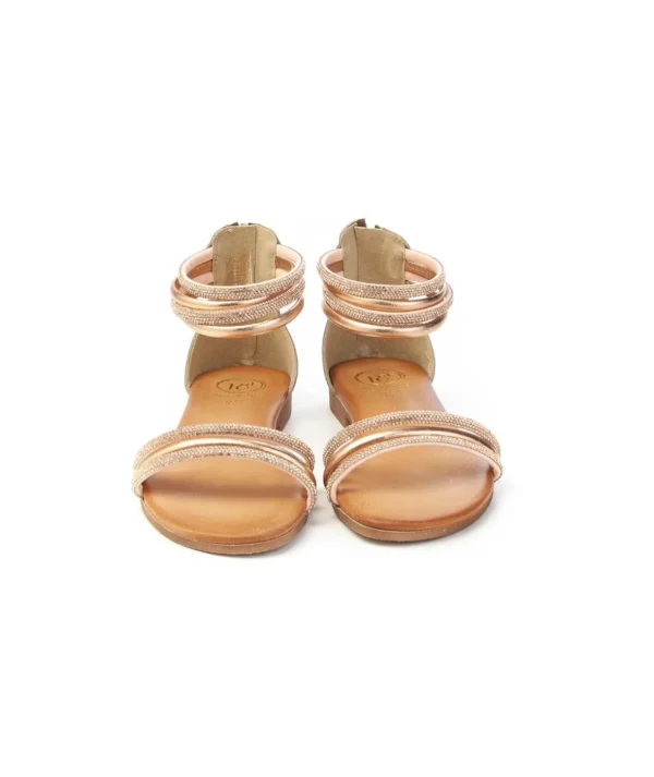Sandalo in camoscio con cinturino strass 18+ 8547 Donna