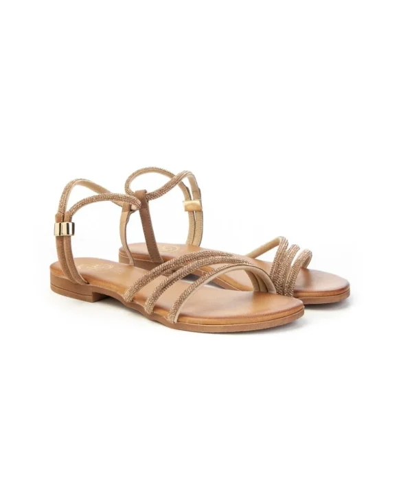 Sandalo in camoscio con strass 18+ 8181 Donna