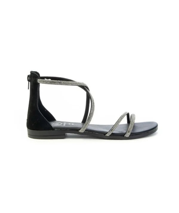 Sandalo in camoscio con strass 18+ 8176 Donna