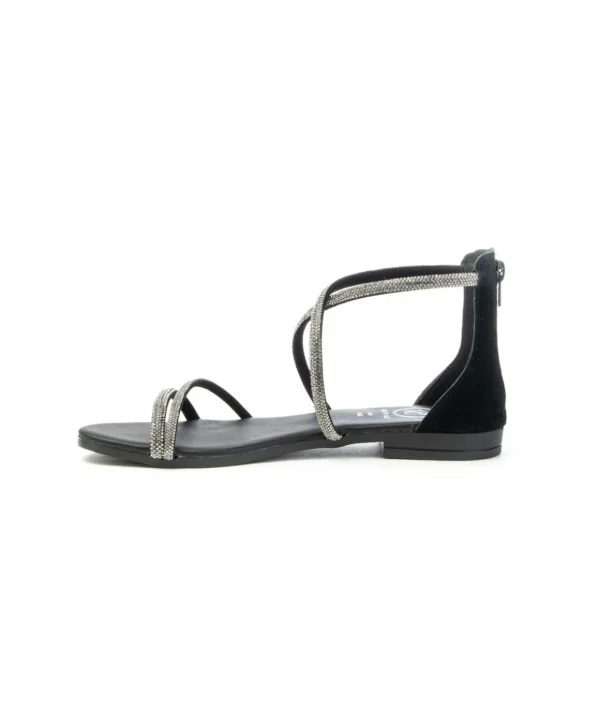 Sandalo in camoscio con strass 18+ 8176 Donna