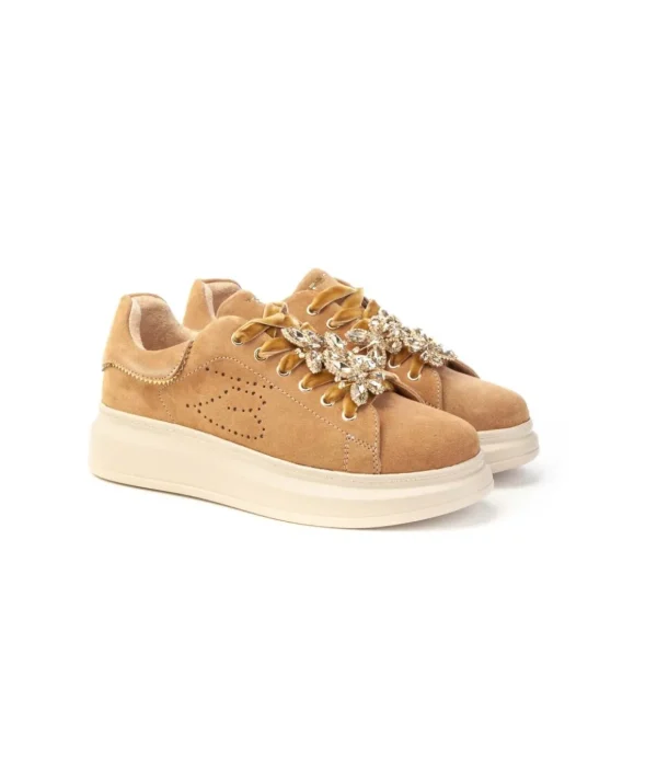 Sneaker Juliette Tosca Blu 2401s017 Accessorio Farfalle In Strass