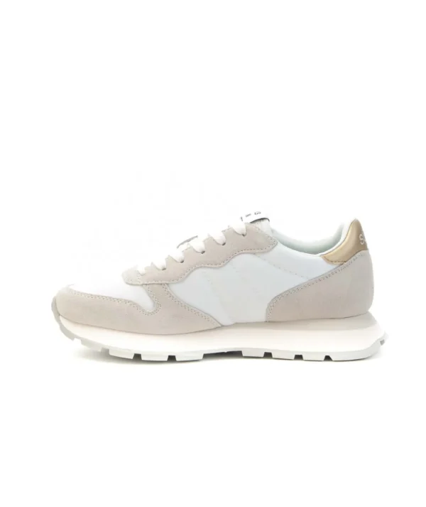 Sneaker SUN68 Ally Gold Silver con doppi lacci Donna