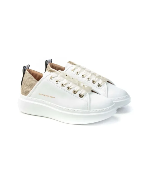 Sneakers Alexander Smith ASBALSW1805WGD in pelle con plateau Donna