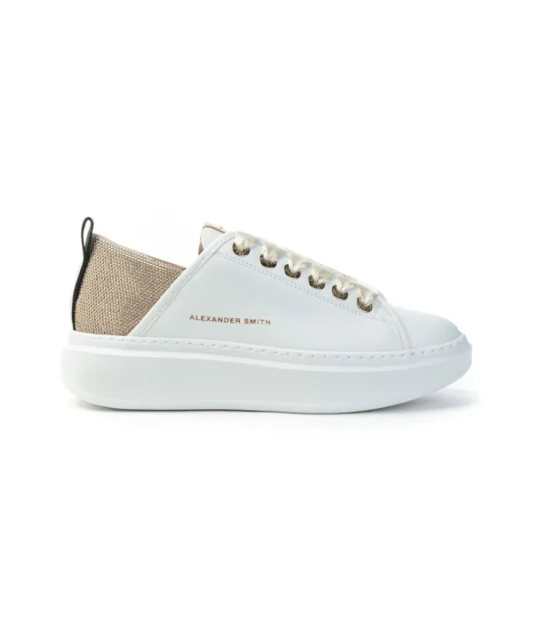 Sneakers Alexander Smith ASBALSW1805WGD in pelle con plateau Donna