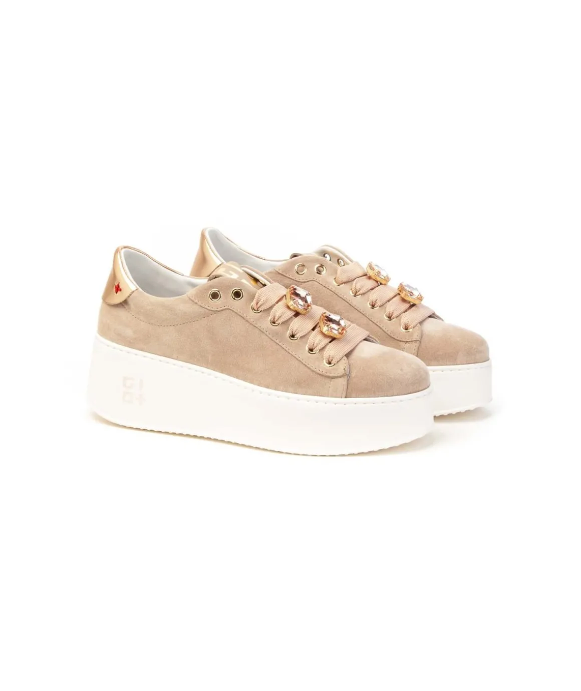 sneakers_gio_in_camoscio__0.webp Sneakers GIO+ in camoscio rosa con charms gioiello Donna