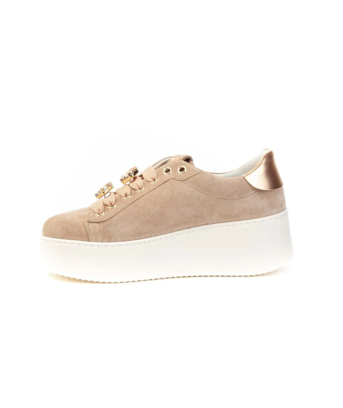 sneakers_gio_in_camoscio__3.webp Sneakers GIO+ in camoscio rosa con charms gioiello Donna