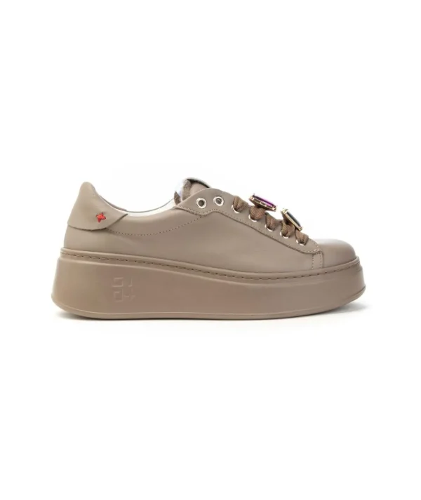 Sneakers GIO+ PIA 246A in pelle malto con dettagli gioiello Donna