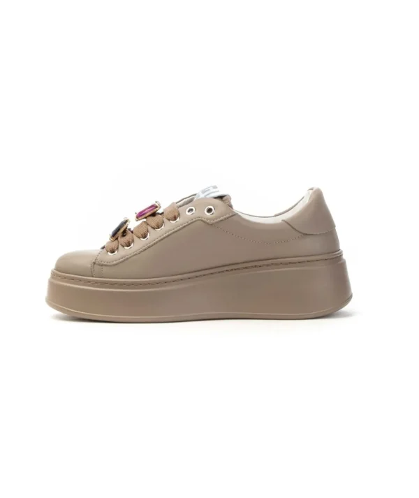 Sneakers GIO+ PIA 246A in pelle malto con dettagli gioiello Donna