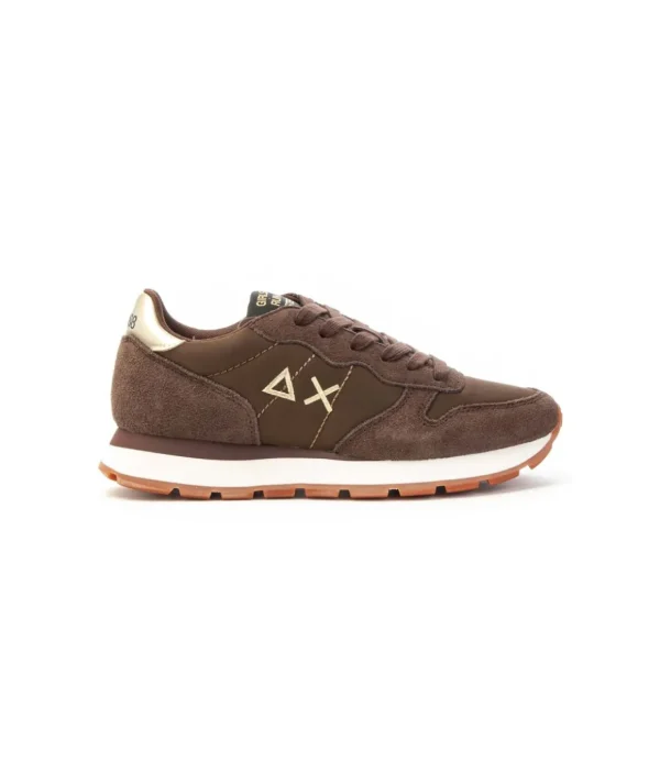 Sneakers Sun68 Z44202 Ally Gold Silver in pelle scamosciata Donna