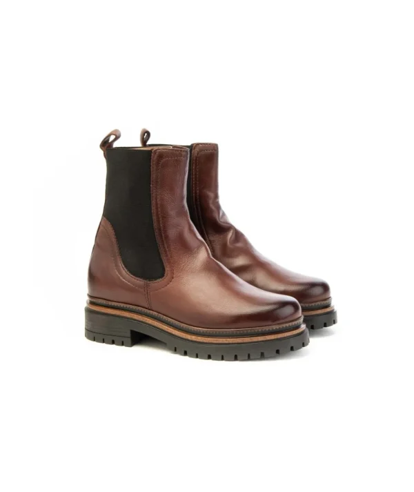 Stivaletti Chelsea Mjus T60204 Tronchetto in Pelle con Tacco Donna