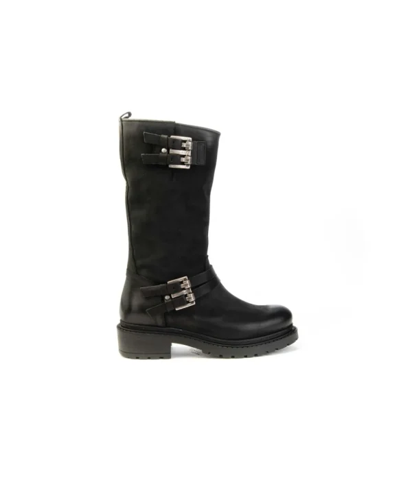 Stivaletto Metissè MA947 in Nabuk Nero con Zip Interna Donna