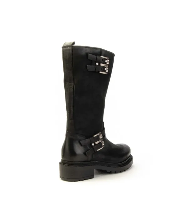 Stivaletto Metissè MA947 in Nabuk Nero con Zip Interna Donna