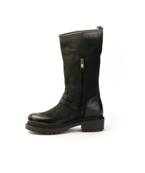 Stivaletto Metissè MA947 in Nabuk Nero con Zip Interna Donna