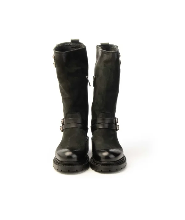 Stivaletto Metissè MA947 in Nabuk Nero con Zip Interna Donna